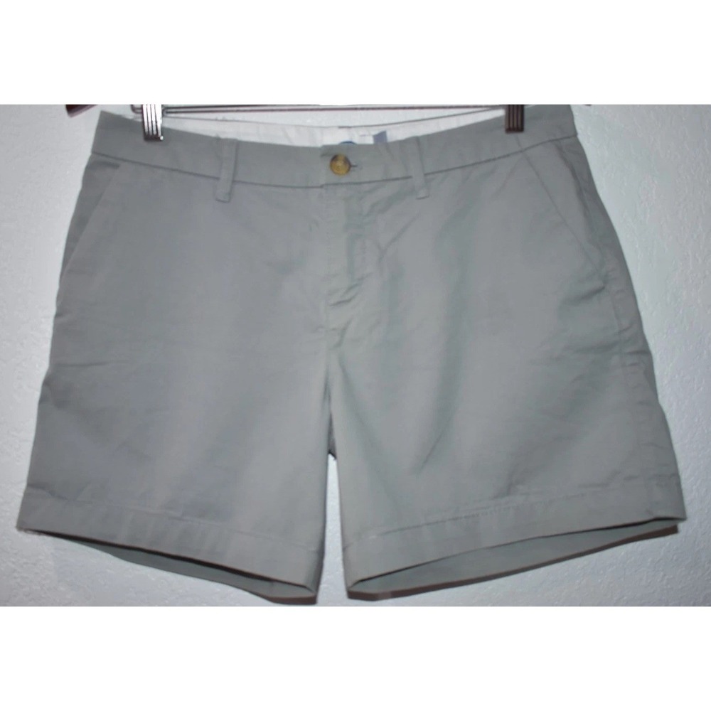 Old Navy Shorts Womens Size 4 Gray Flat Front Chino Cotton Stretch Slash Pockets